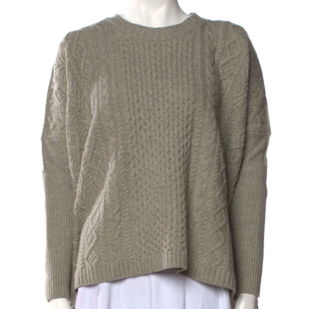 Marc by Marc Jacobs Gray Cable-Knit Poncho Sweater One Size (Small Medium Large)